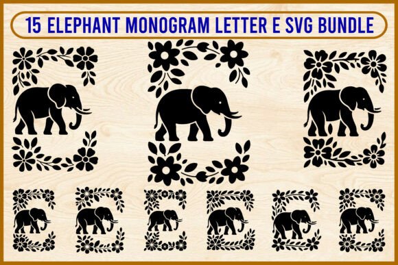 15 Elephant Monogram Letter E SVG Bundle: A Graphic Review