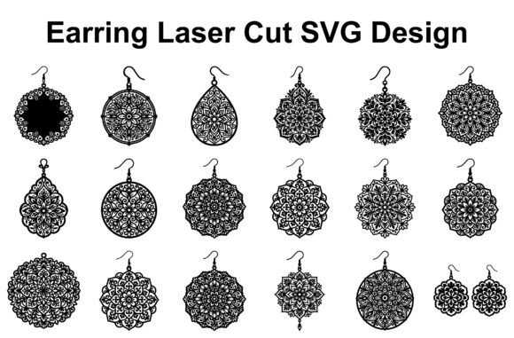 Boho Mandala Earrings SVG: Graphics & Illustrations for Editorial Polish