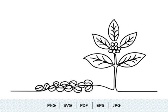 Coffee Plant One Line Art Design Graphics