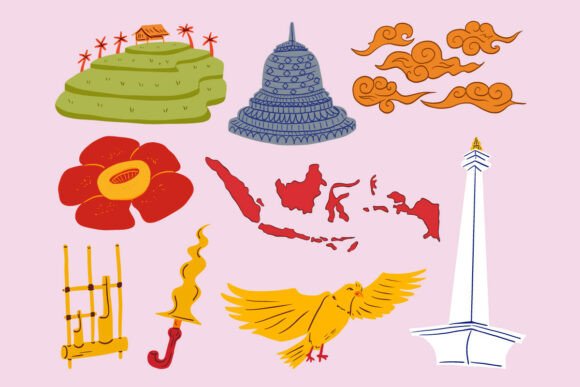 Colorful Indonesia Culture Illustration: Graphics & Illustrations Review
