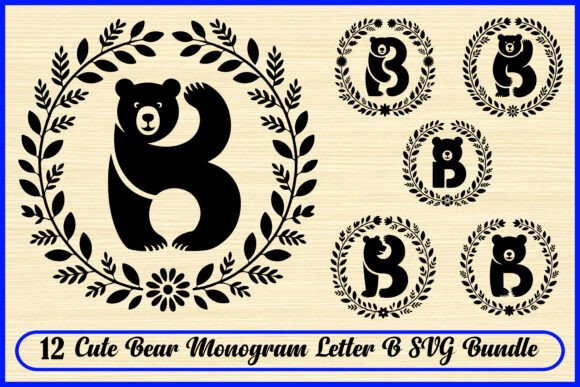 Cute Bear Letter B Graphics & Illustrations Bundle