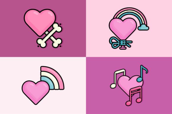Cute Love Heart Illustrations: Graphics & Illustrations for Real Publishing
