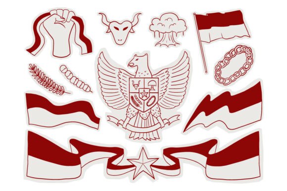Indonesia Independence Sticker Garuda: Graphics & Illustrations
