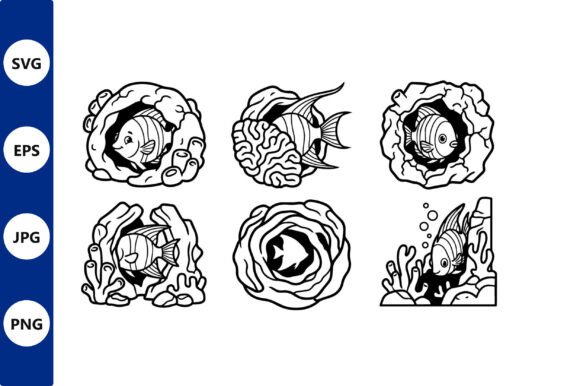 Line Art Fish and Coral Vector Graphics Review