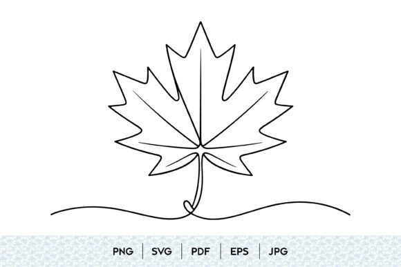 Maple Leaf One Line Art: Clean Graphics & Illustrations for Crafters