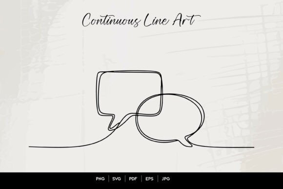 Minimal Chat Bubble Line Art SVG for Graphics & Illustrations