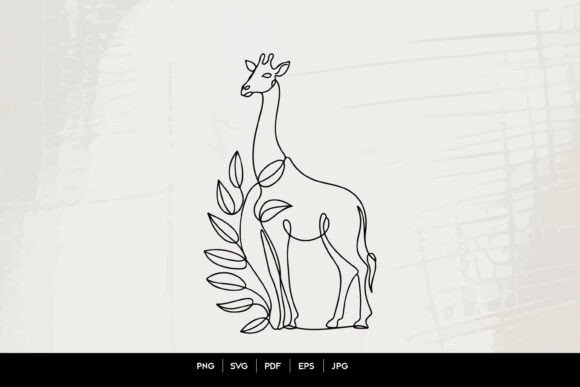 Minimalist Giraffe Line Art SVG: Graphics & Illustrations for Local Branding