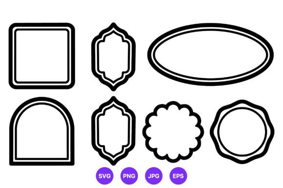 Ornamental Black and White Frames Set: Graphics & Illustrations for Handmade Design