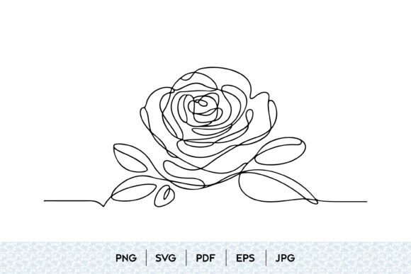 Rose Continuous Line Art SVG: Graphics & Illustrations for Handmade Makers