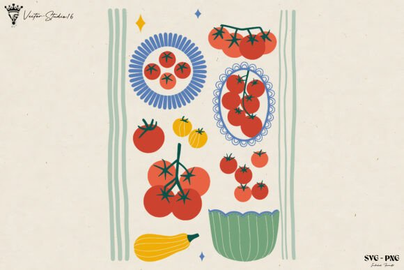 Tomato Summer Harvest Collection SVG PNG Graphics
