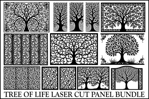 Tree of Life Laser Cut Panel Bundle: Graphics & Illustrations for Local Branding