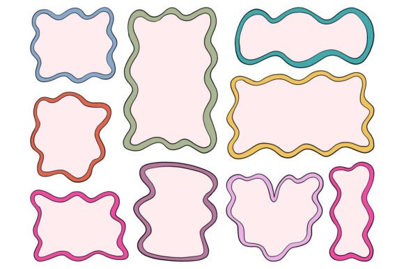 Wavy Frame SVG Bundle: Graphics & Illustrations